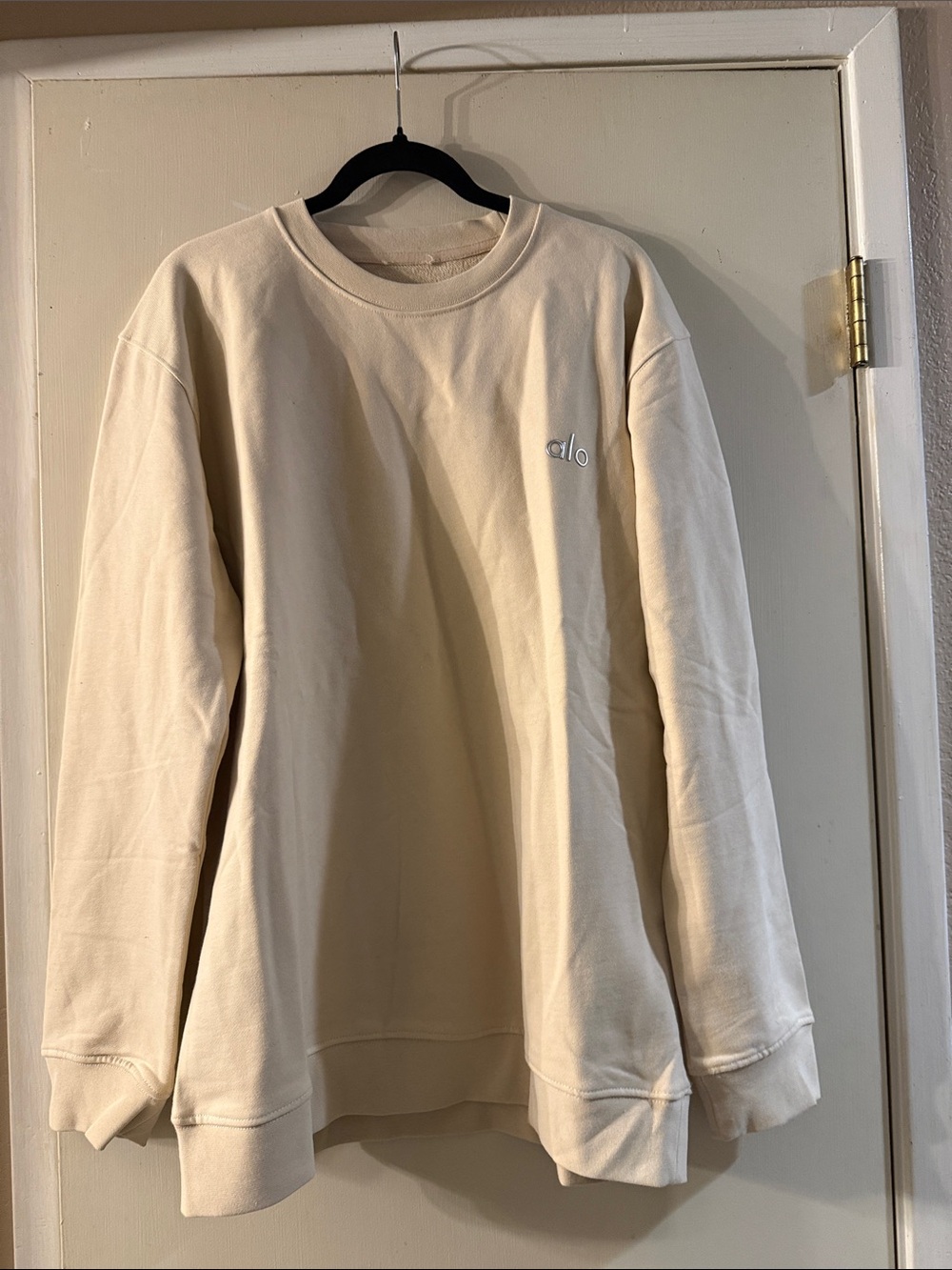 Alo Yoga Oversized Crewneck Sweatshirt Cream O/S Unisex Men’s M/L
